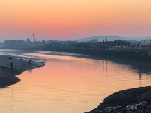 Sunset along the western harbour arm Shoreham-by-Sea