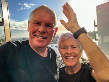 Tony & Kieran selfie Shoreham-by-Sea